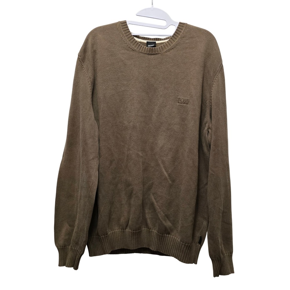Hugo Boss‎ Caesar Mens Brown Cotton Crewneck Sweater Brown  Gorpcore Goblincore